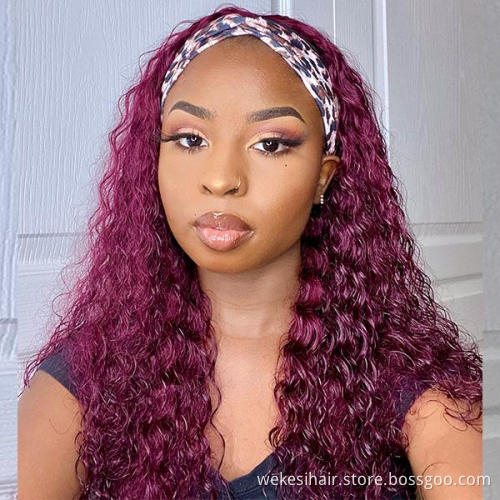 24.9$ Only High Quality Human Hair Headband Wig Wholesale Full Machine Made Non Lace Front Braided Headband Braid Wig